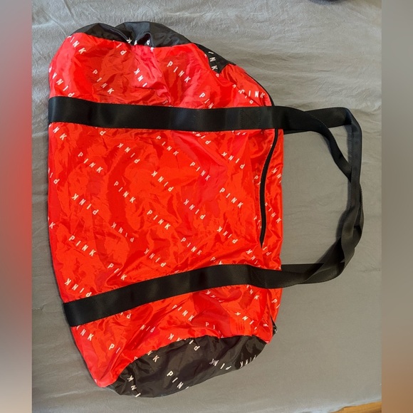 PINK Victoria's Secret Red and Black Travel Bag - Picture 5 of 6